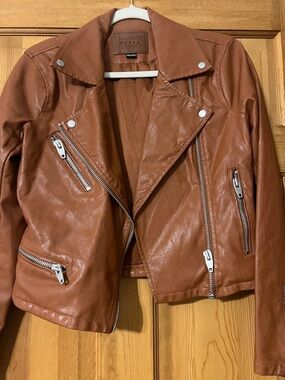Blank NYC Tan Vegan Leather Moto Jacket